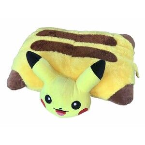 POKEMON Pikachu Pillow Yellow Plush Stuffed Animal NINTENDO - 18" x 12" EUC